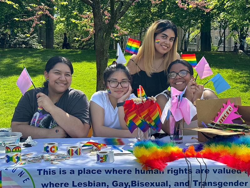 Lehman's Safe Zone Initiative hosted a table at this week's Pride Party on the quad. (Photo by Janel Martinez)