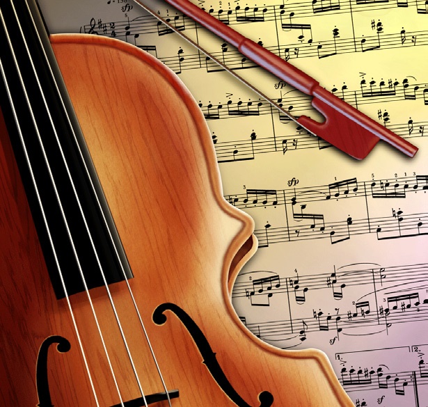 Photo of violin and sheet music