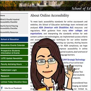 Lehman online accessibility website