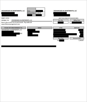Sample of ACCEPTABLE rent bill submission