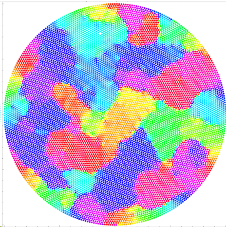 Polycrystalline skyrmion lattice