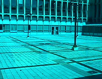 The patio rear outside of the computer center