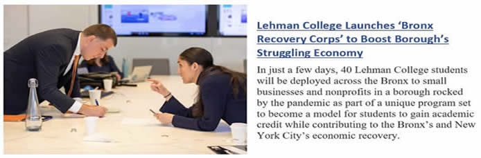 Lehman College Launches 'Bronx Recovery Corps' to Boost Borough's Struggling Economy