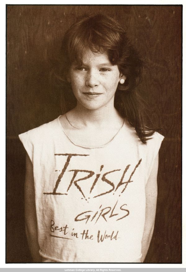 Image of teenager with shirt that says 'Irish Girls - Best in the World'