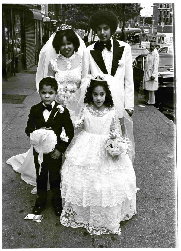 Image of a couple with ring bearer and flower girl