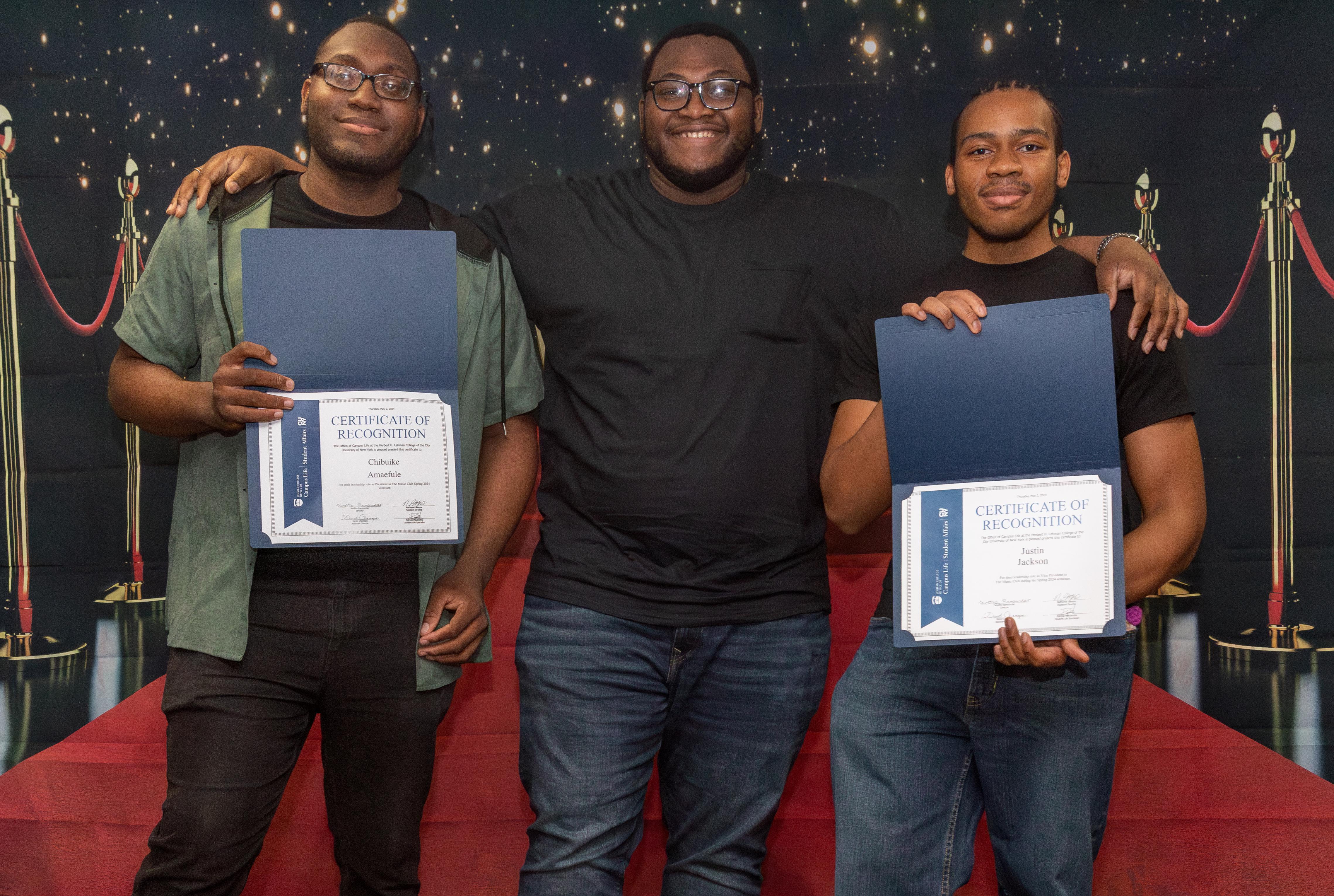 Lehman Students Receiving Certificates