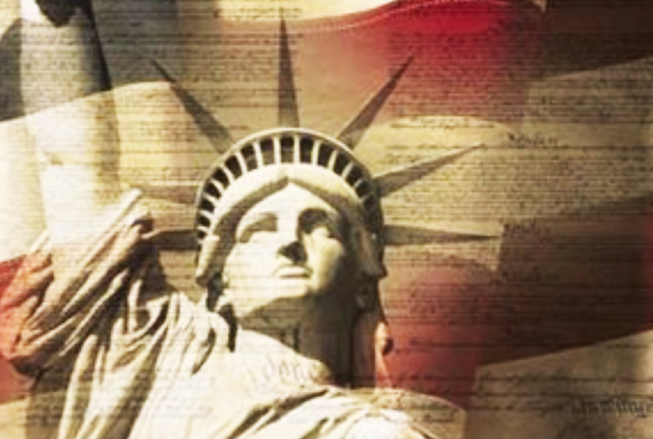 american flag and statue of liberty and immigration policy