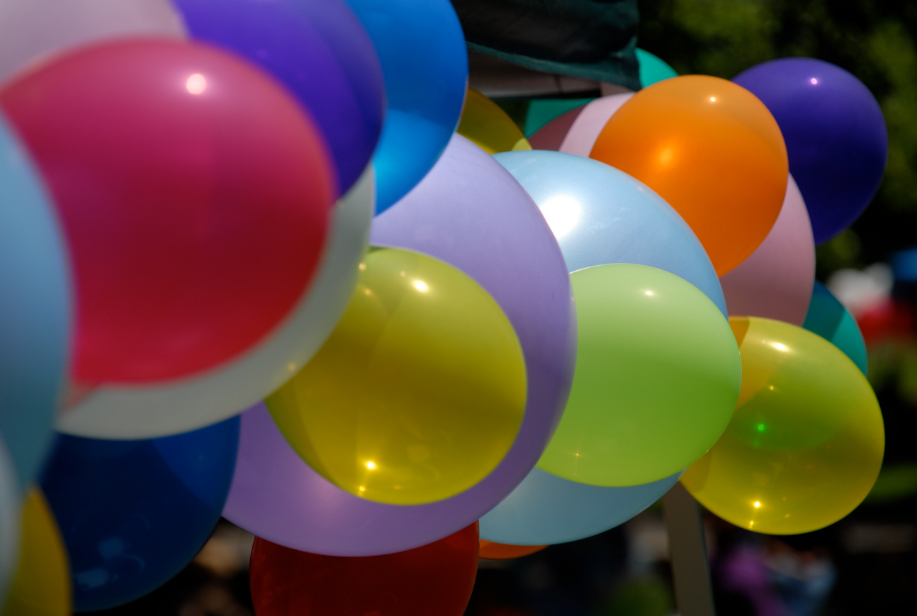 A bunch of balloons.