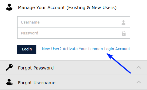 Activating Your Lehman Login Account - step2
