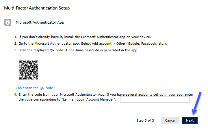 Activating Your Lehman Login Account - step 7