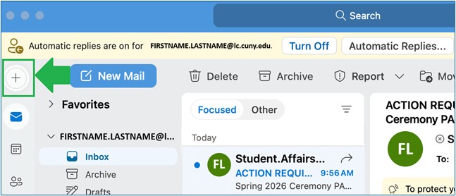 How to Add Your New Student Email to the Outlook App Desktop Windows step1