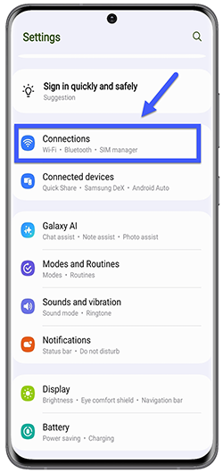 Connect to Wi-Fi using Android Device Step 2