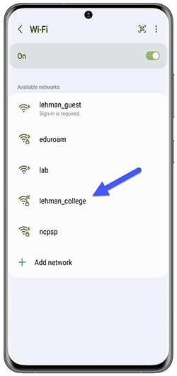 Connect to Wi-Fi using Android Device Step 3