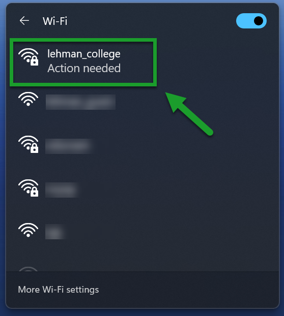 Connect to Wi-Fi using Windows 11 Device - Step 3