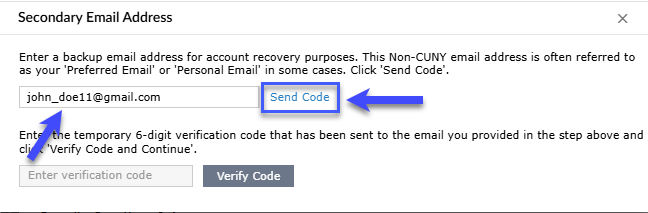 How to Add a Secondary Email Address to Your Lehman Login Account - Step 5