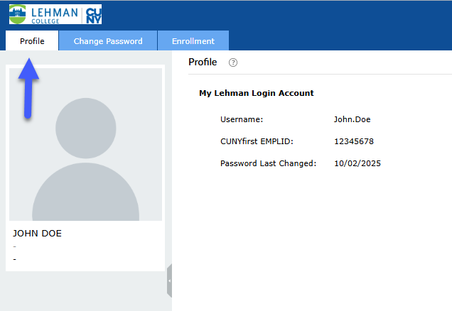 Managing Your Lehman Login Account - Account Details