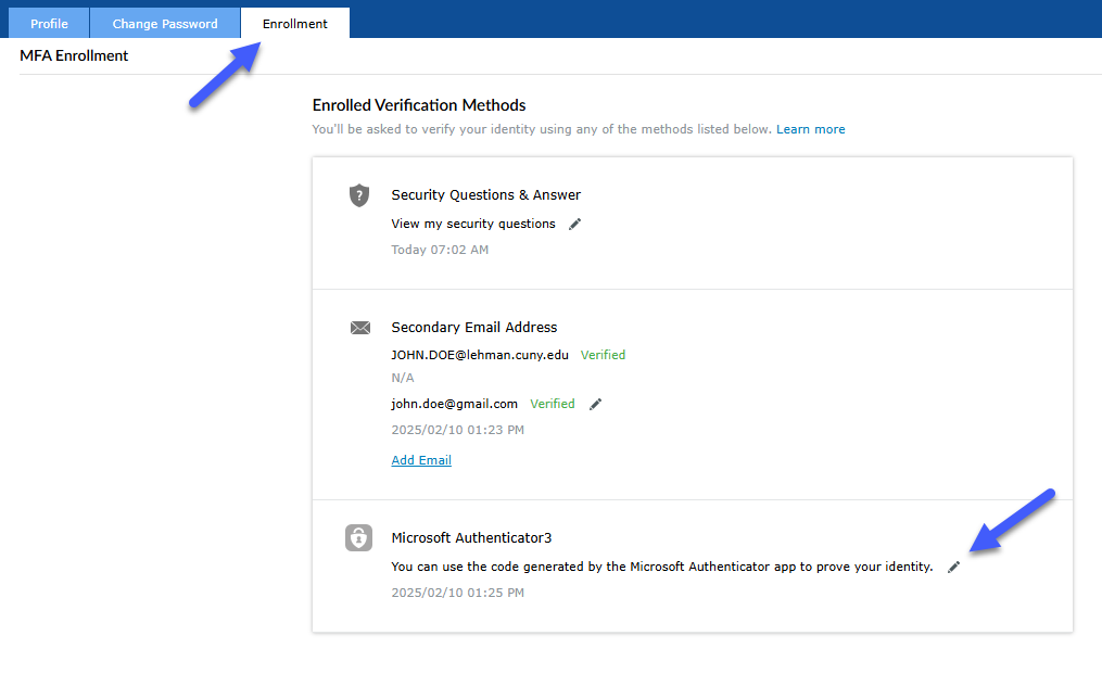Managing Your Lehman Login Account - Reconfigure Authenticator