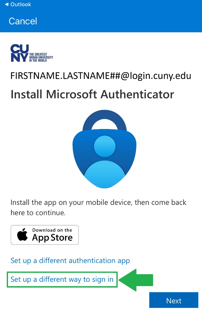 Add New Student Email to Outlook App on iPhone Step 6