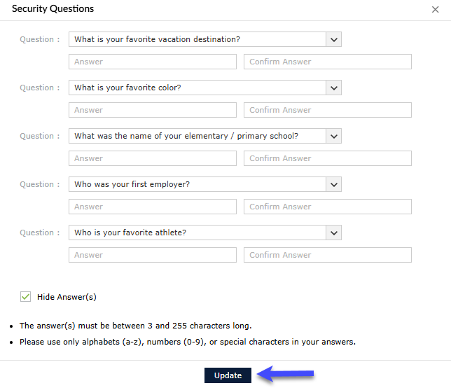 How to Update Your Lehman Login Account Security Questions - Step 6