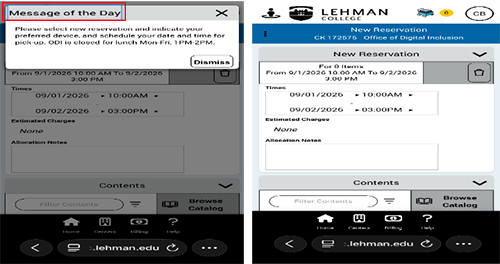 Create Your Reservation Screen