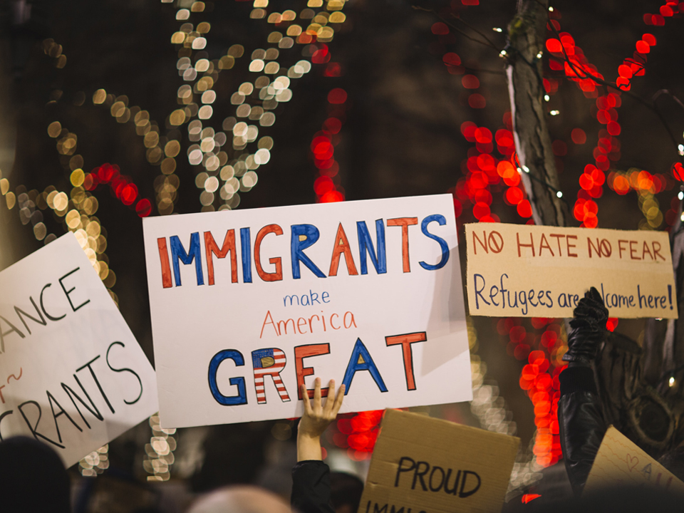 Photo of Signs Promoting Immigration