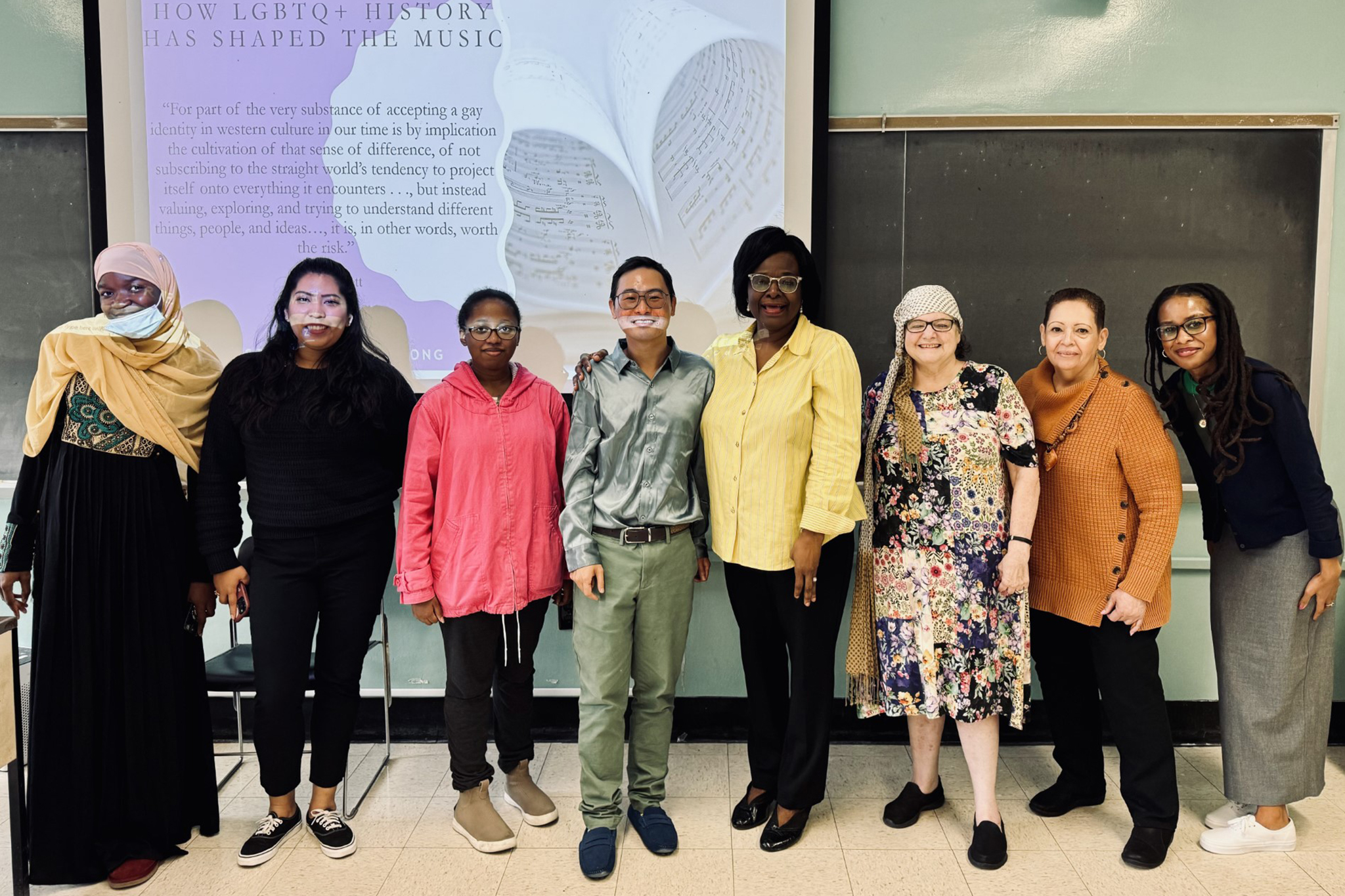 Photo of the Week: (Cropped) Professor Edward Kennelly shared a photo from the Women’s & Gender Studies Lecture Series: “Metamorphosis – How LGBTQ+ History has Shaped the Music.” 