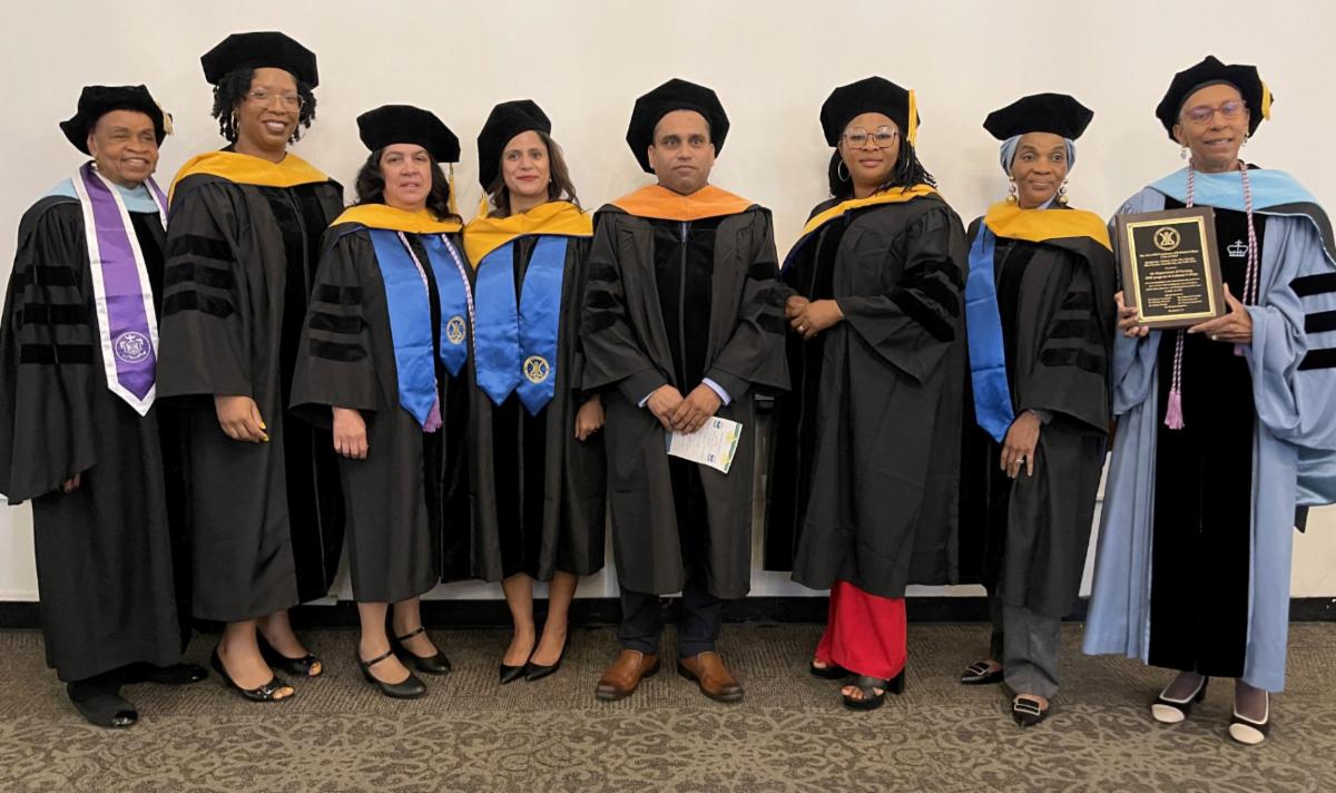 Photo of the Week: The School of Health Sciences, Human Services, and Nursing recognized Lehman's first doctoral nursing graduates at a hooding ceremony last week. (Photo by Mildred Perez)