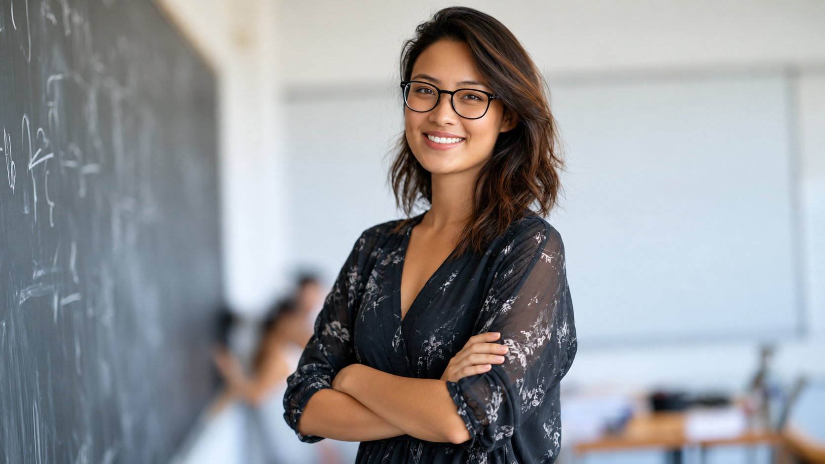 Confident Classroom Professor Portrait