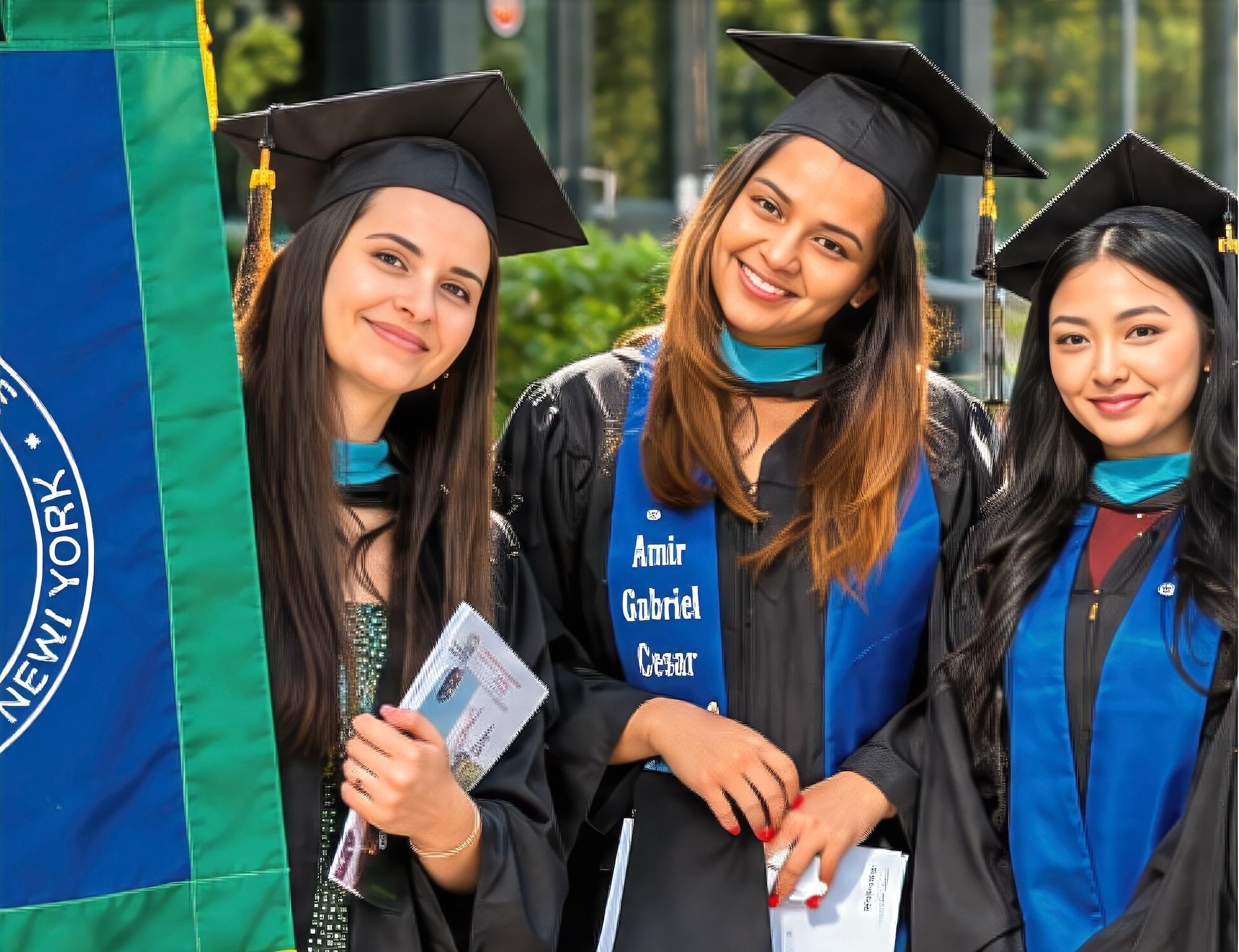 lehman school of education graduates smiling at commencement