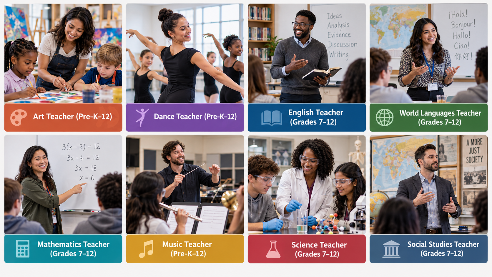 Teaching Careers Classroom Collage