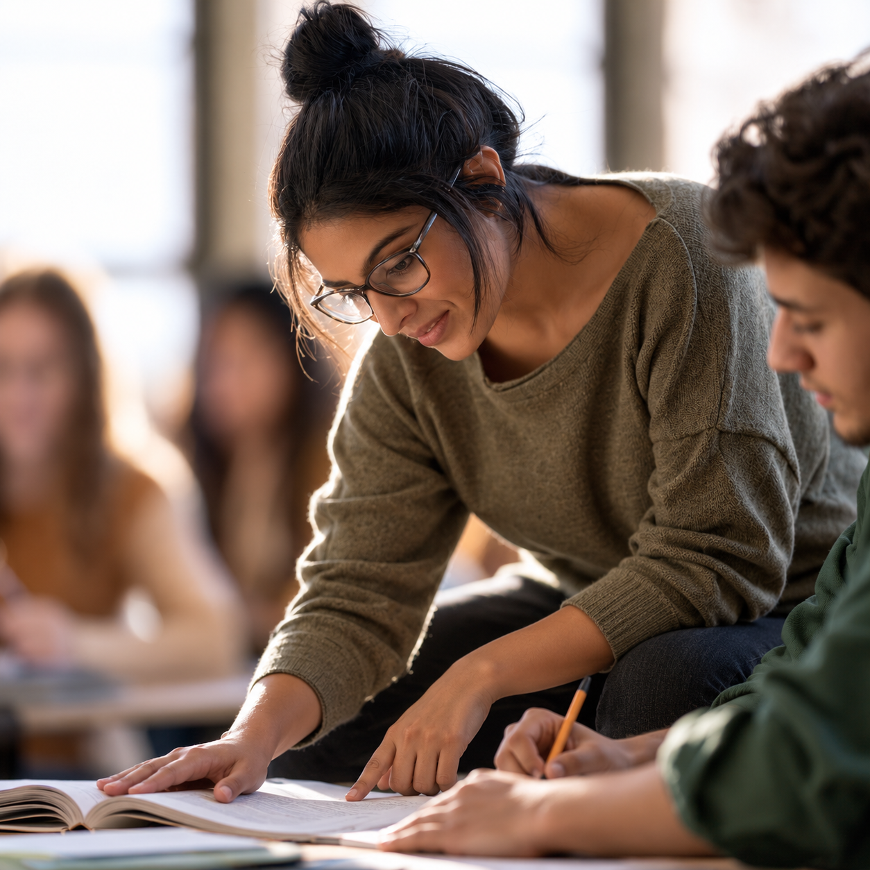 Warm Classroom Tutoring Moment
