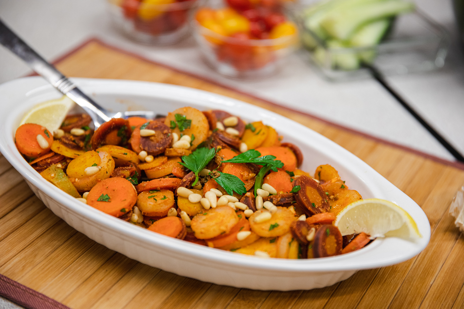 A bowl of cooked veggies