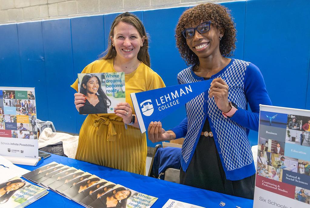 Admissions staff at Lehman's College and Career Fair