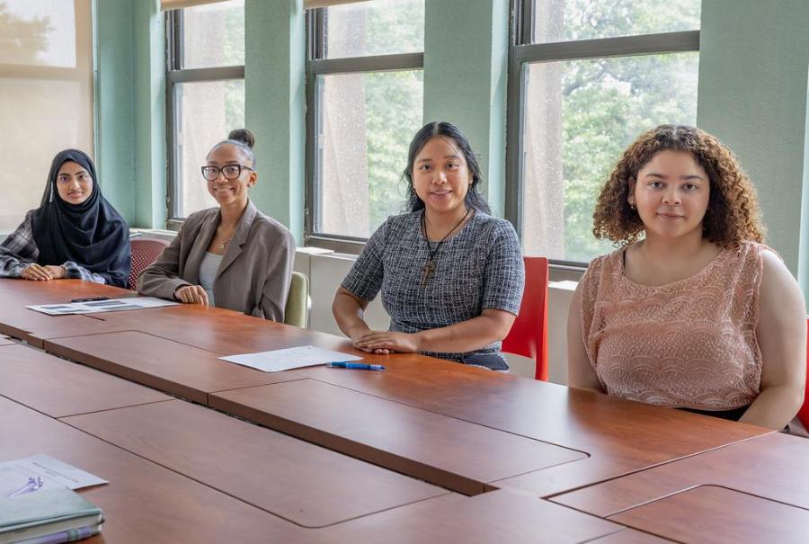 Students sitting at a desk