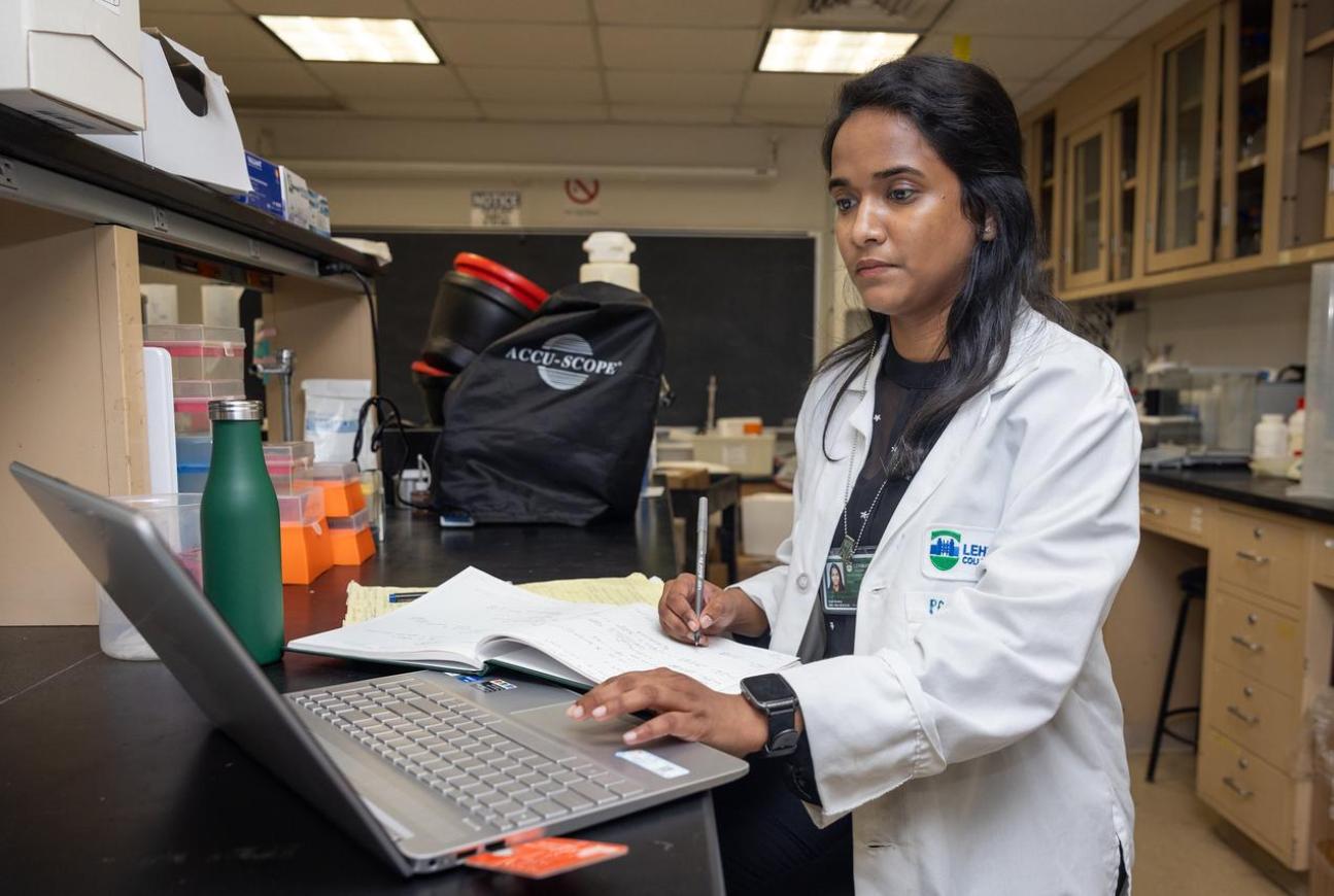 Student in lab