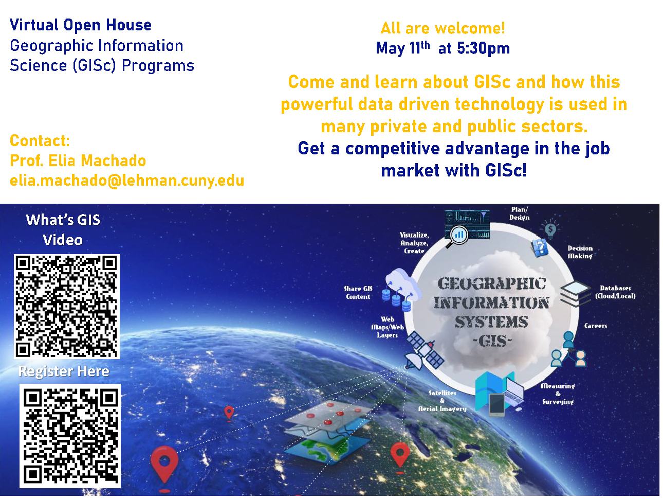 A flyer for the GIS Virtual Open House 5-11-2026